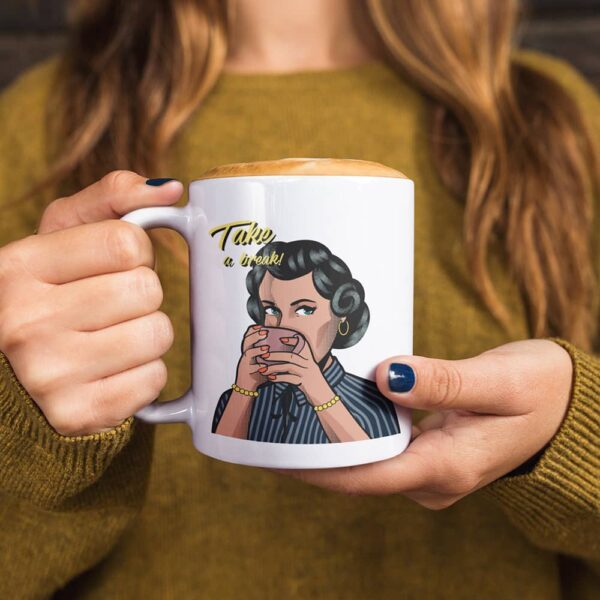 Take a Break Ceramic Printed Mug